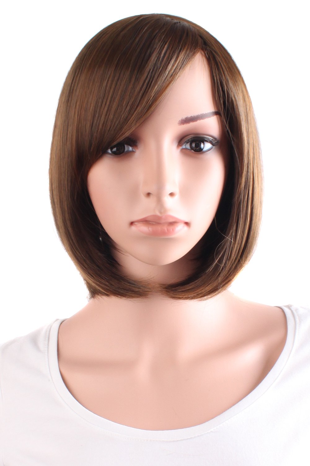 Fashion 30cm/12" Side Bangs Synthetic Synthetic Straight Short Wig (Black)