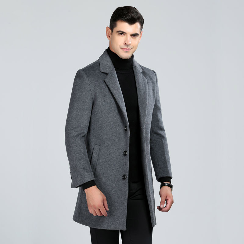 2020 -3XL large size wool coat men long style business woolen trench coats male turn down collar single breasted slim overcoat, Grey
2020 -3XL large size wool coat men long style business woolen trench coats male turn down collar single breasted slim overcoat, Grey