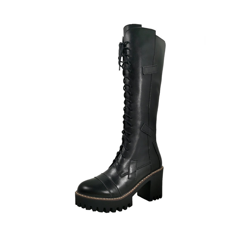 Fashion Genuine Leather Women Knee Boots Cross Tied Platform Thick Heels Pumps Winter Wedding Party Shoes Woman, Black
Fashion Genuine Leather Women Knee Boots Cross Tied Platform Thick Heels Pumps Winter Wedding Party Shoes Woman, Black
