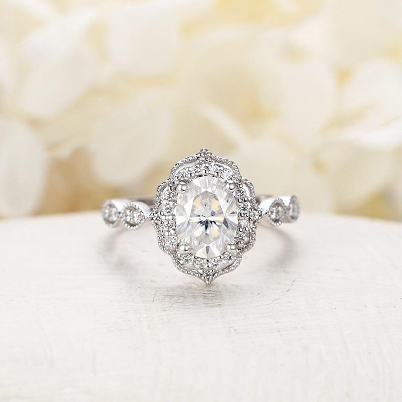 CxsJeremy Oval Cut 6*8mm 1.5ct Moissanite Engagement Ring 14K 585 Rose Gold Wedding Band for Women Bridal Anniversary Gift T200905