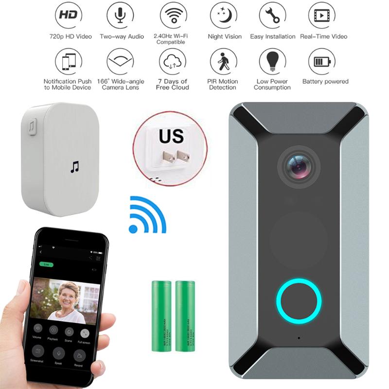 Smart Video Doorbell WiFi Wireless Two-way Intercom Door Ring Bell 2.4GHz Night Vision Remote Recording Home Secure Monitor
Smart Video Doorbell WiFi Wireless Two-way Intercom Door Ring Bell 2.4GHz Night Vision Remote Recording Home Secure Monitor