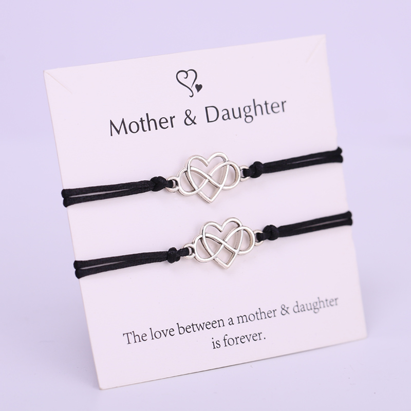 A SET) Mother Daughter Infinity Heart Bracelets Adjustable Rope Bracelet Women Girl Fashion Jewelry Drop Shipping
A SET) Mother Daughter Infinity Heart Bracelets Adjustable Rope Bracelet Women Girl Fashion Jewelry Drop Shipping