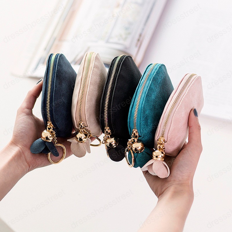 Fashion Creative Ladies PU Leather Mini Wallet Card Key Holder Zip Coin Purse Floral Pendant Clutch Bag Small Handbag Bag от DHgate WW