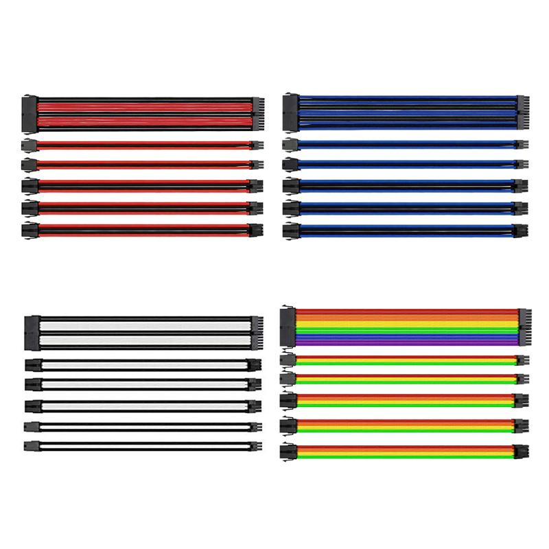 ALLOYSEED 12 inch PC Computer Sleeved Extension Power Supply Cable Kit 18AWG 24Pin ATX 4+4Pin EPS 6+2Pin PCI-e 6Pin PCI-e Newest
ALLOYSEED 12 inch PC Computer Sleeved Extension Power Supply Cable Kit 18AWG 24Pin ATX 4+4Pin EPS 6+2Pin PCI-e 6Pin PCI-e Newest