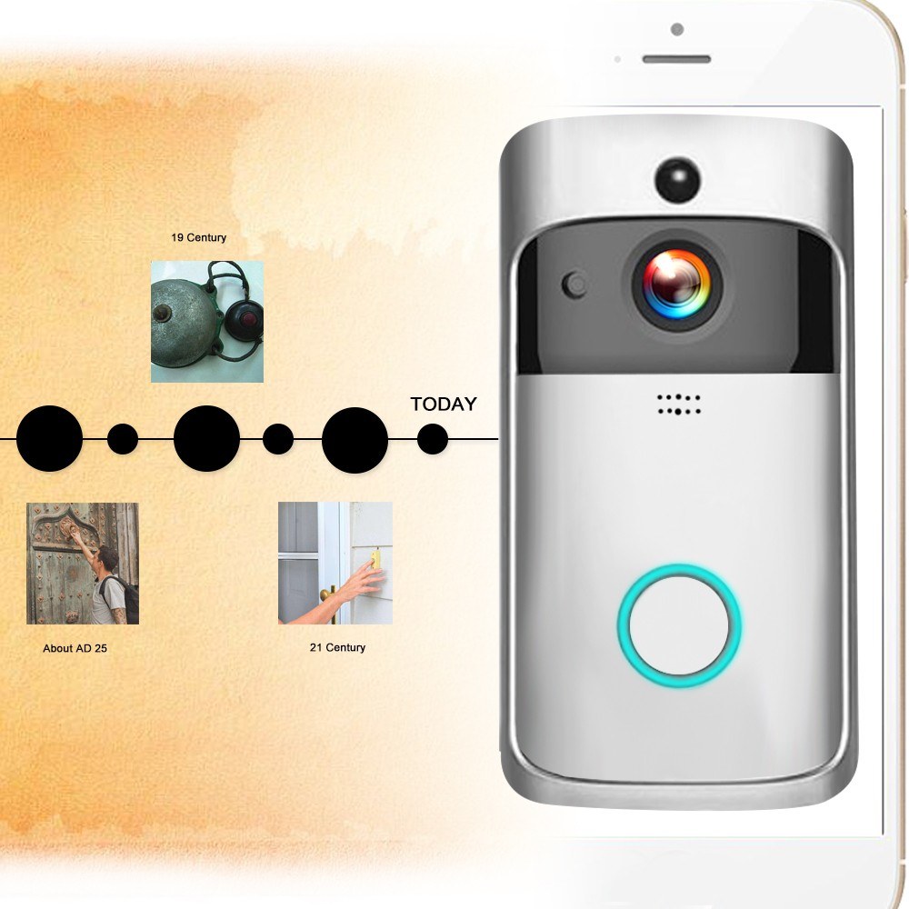 Smart WiFi Video Doorbell Camera Visual Intercom Night Vision IP Eye Door Bell Door Phone Wireless Home Security Camera 720P
