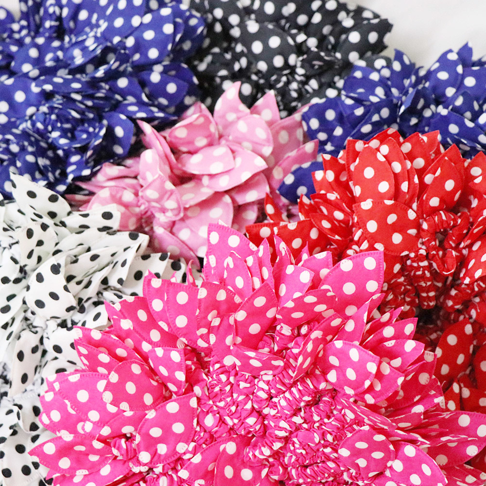 100pc Hair Rubber Bands Polka Dot Hairband Rabbit Ears Head Flower Gum Rope Elastic Hair Tie Hair Accessories For Girls Headwear LJ200921