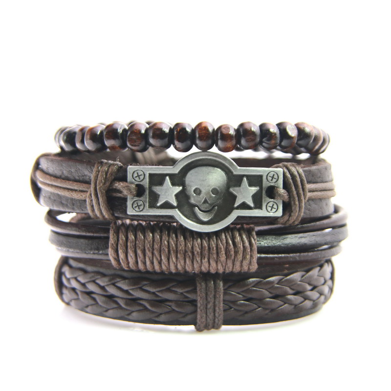 Leather Bracelet Men Multilayer Punk Skull Charm Wrap Bracelets for Women Vintage Bracelets & Bangles Men Jewelry
Leather Bracelet Men Multilayer Punk Skull Charm Wrap Bracelets for Women Vintage Bracelets & Bangles Men Jewelry