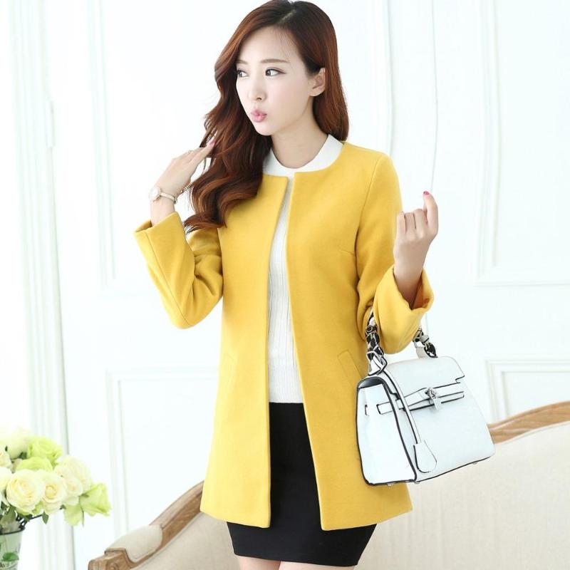 Women Spring Autumn Women Thick Wool Coat O-neck Woolen Outerwear Medium-long Slim Trench, Red
Women Spring Autumn Women Thick Wool Coat O-neck Woolen Outerwear Medium-long Slim Trench, Red