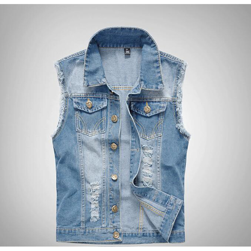 2020 New Fashion Mens Denim Vest Sleeveless Washed Jackets Jeans Waistcoat Men Cowboy Ripped Male Jacket Big Size S-6XL, Sky blue 
2020 New Fashion Mens Denim Vest Sleeveless Washed Jackets Jeans Waistcoat Men Cowboy Ripped Male Jacket Big Size S-6XL, Sky blue