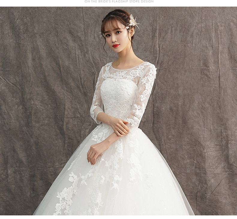 High Waist Pregnant Women Wedding Dress Long Sleep Lace Bridal Gowns Custom Dress Vestidos De Novia Nemidor Robe De Soiree