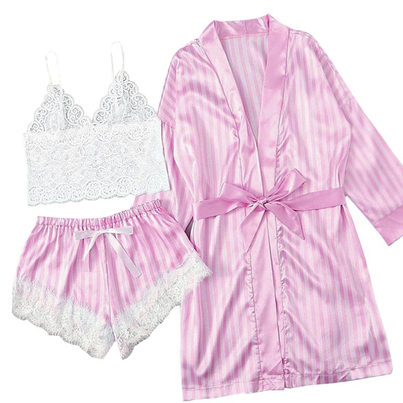 Long sleeve Womens Pajamas Sexy Lace Lingerie Nightwear Underwear Sleepwear 3PC Suit Pajama Sets For Women Pajama Mujer, Color 3
Long sleeve Womens Pajamas Sexy Lace Lingerie Nightwear Underwear Sleepwear 3PC Suit Pajama Sets For Women Pajama Mujer, Color 3