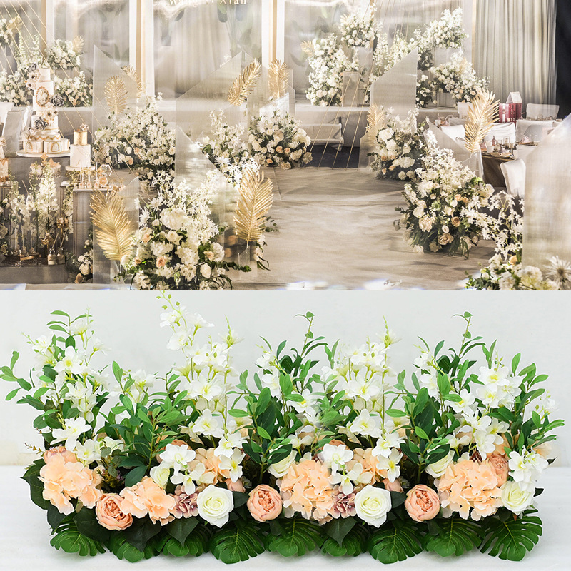 Custom wedding silk artificial flower row flower arrangement hotel wedding decoration T stage layout background props road decor, A1
Custom wedding silk artificial flower row flower arrangement hotel wedding decoration T stage layout background props road decor, A1