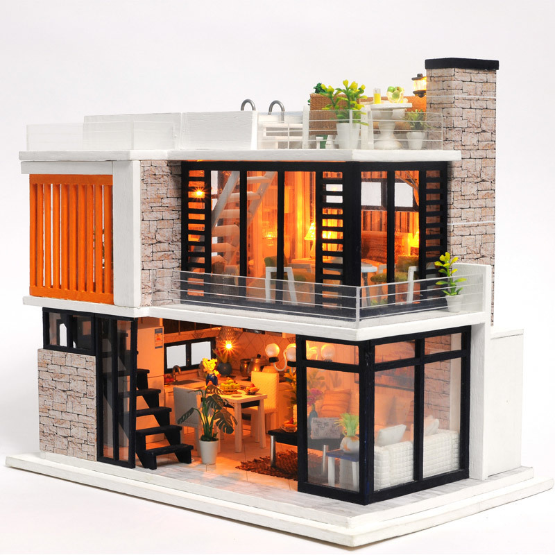 Doll house Miniature Wooden House Toy Puzzle Dollhouse Diy Kit Doll House Furniture Model Christmas Gift Toy For Children T200116
Doll house Miniature Wooden House Toy Puzzle Dollhouse Diy Kit Doll House Furniture Model Christmas Gift Toy For Children T200116