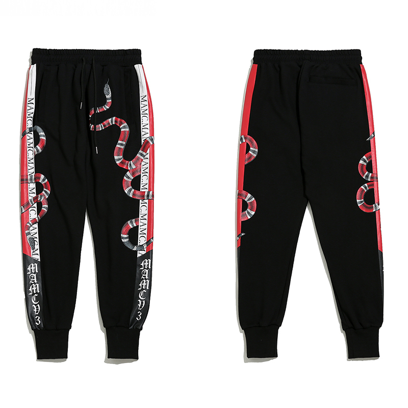 YEELOCA High Quality Coral Snake Print Hip Hop Trousers Harajuku Cotton Streetwear Jogger Sports Harem Pants 200925