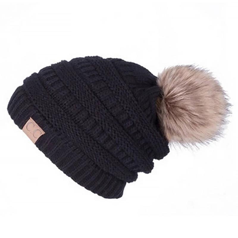 Warm Thick Beanie Plush Ball Casual Knitted Cap Cute, Red 
Warm Thick Beanie Plush Ball Casual Knitted Cap Cute, Red