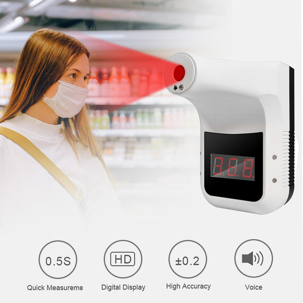 High Precision Wall Mounted K3 Infrared Thermometer Non-contact Digital LCD Display For School Office Factory Restaurant Temperature Sensor