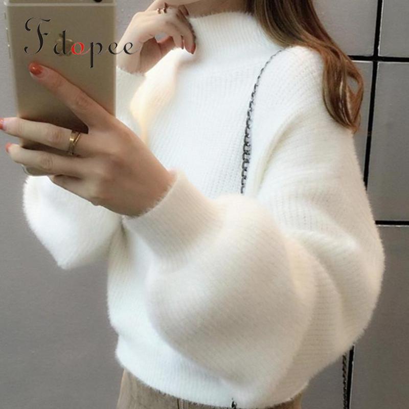 2020 Winter Oversized Sweater fashion Velvet Lantern Sleeves Loose Half High Collar Thick Casual Solid Color Bottom Pullovers, Black
2020 Winter Oversized Sweater fashion Velvet Lantern Sleeves Loose Half High Collar Thick Casual Solid Color Bottom Pullovers, Black