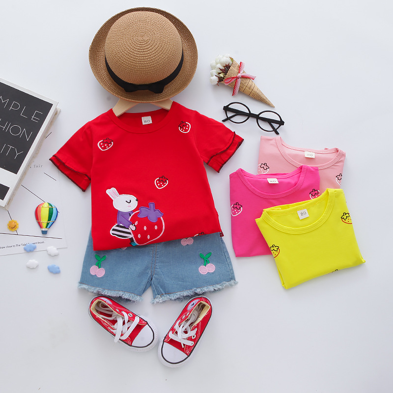 Toddler girls Clothes Summer Set Cartoon rabbit T Shirt Short Jeans Children Clothing Short Sleeve girls Suit Baby Tracksuit, Pink
Toddler girls Clothes Summer Set Cartoon rabbit T Shirt Short Jeans Children Clothing Short Sleeve girls Suit Baby Tracksuit, Pink