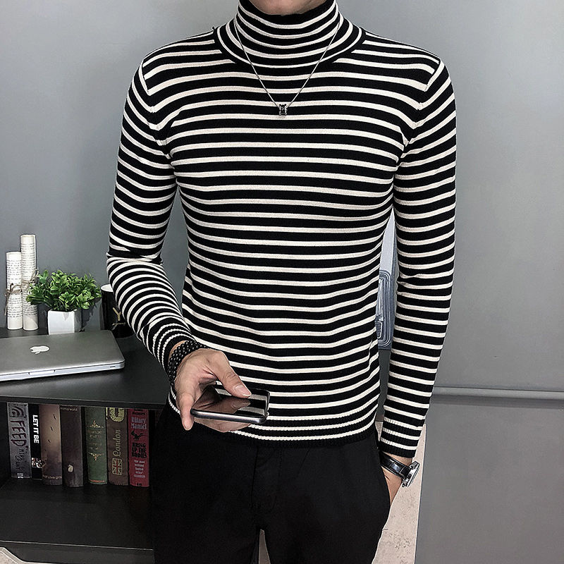 Winter Turtleneck Sweater Men's Slim Warm Fashion Casual Striped Pullover Men British Style Knitting Sweaters Mens Clothes -2XL, Black
Winter Turtleneck Sweater Men's Slim Warm Fashion Casual Striped Pullover Men British Style Knitting Sweaters Mens Clothes -2XL, Black