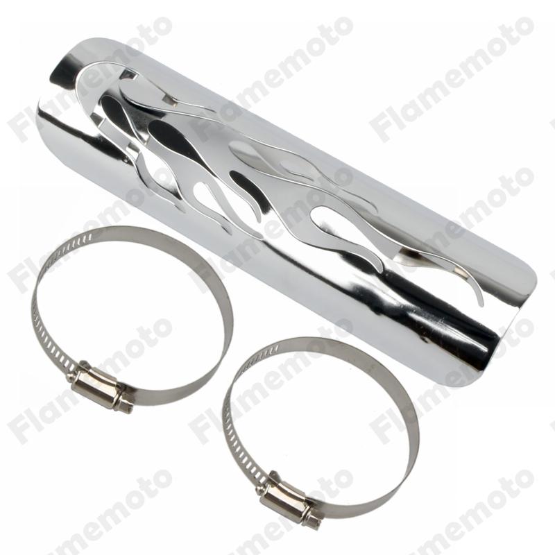 Hollow Motorcycle Flame Heat Shield Heel Guard Exhaust Muffler Pipe Cover Chrome/Black with 1 7/8" to 2 3/4" Exhaust Diameter
Hollow Motorcycle Flame Heat Shield Heel Guard Exhaust Muffler Pipe Cover Chrome/Black with 1 7/8" to 2 3/4" Exhaust Diameter