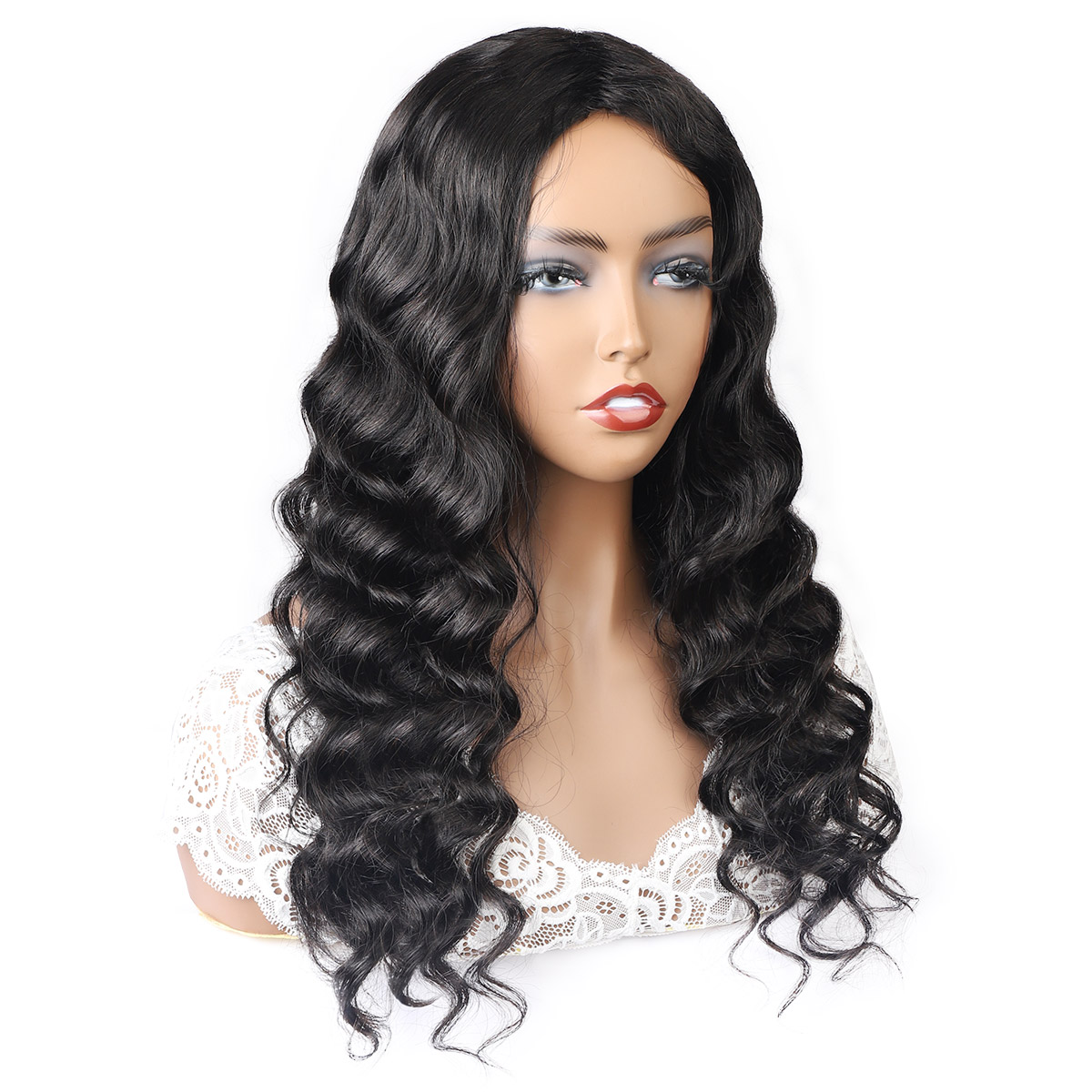 Ishow Brazilian Loose Deep Straight Human Hair Wigs Peruvian Curly None Lace Wigs Water Machine Made Wig Malaysian Body