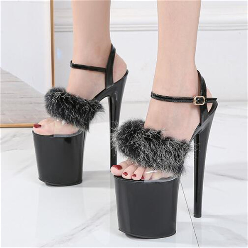 PVC Jelly Sandals Open Toe 20CM Thin High Heels Women Sandals Buckle Strap waterproof platform plush party shoes for women heels, 17cm
PVC Jelly Sandals Open Toe 20CM Thin High Heels Women Sandals Buckle Strap waterproof platform plush party shoes for women heels, 17cm