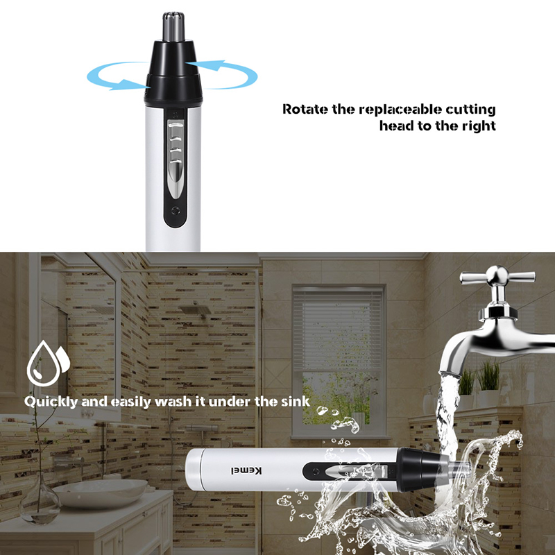 Electric Nose & Ear Trimmers Kemei KM6650 Hair Trimmer 4in1 Men Shaver Rechargeable Removal Eyebrow Trimer Warmer 3