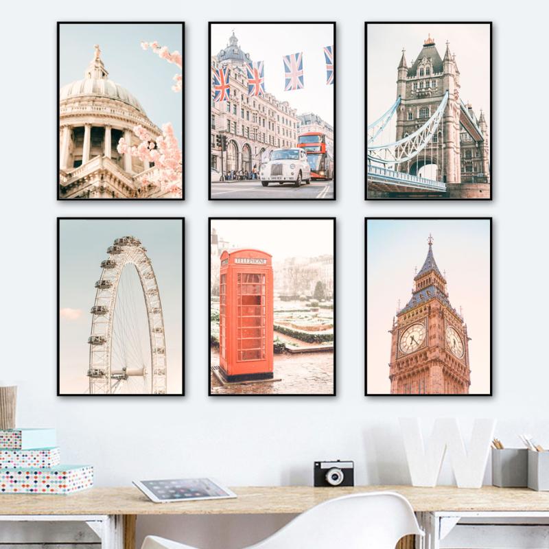 

Big Ben Tower Bridge London Eye Landscape Wall Art Canvas Painting Nordic Posters And Prints Wall Pictures For Living Room Decor