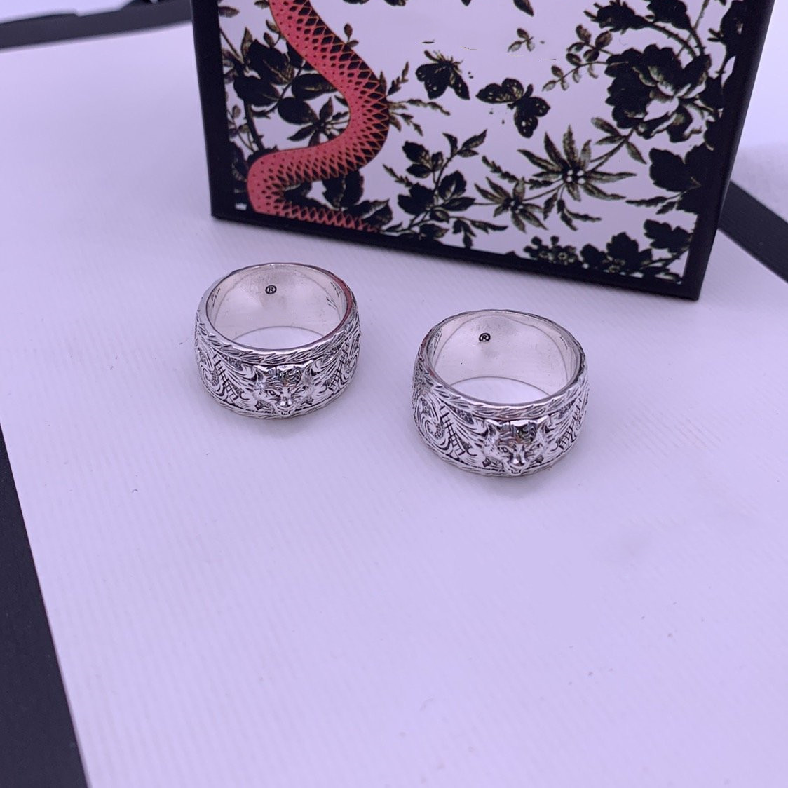 Stones Tiger Head 925 Sterling Silver Ring Couple Personality Trend Ring Lovers Ring Fashion Jewelry Supply