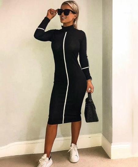 Long Sleeve Mid Calf Apparel Womens Summer Autumn Casual Females Clothing Women Designer Bodycon Dresses Stand Collar, Gray
Long Sleeve Mid Calf Apparel Womens Summer Autumn Casual Females Clothing Women Designer Bodycon Dresses Stand Collar, Gray