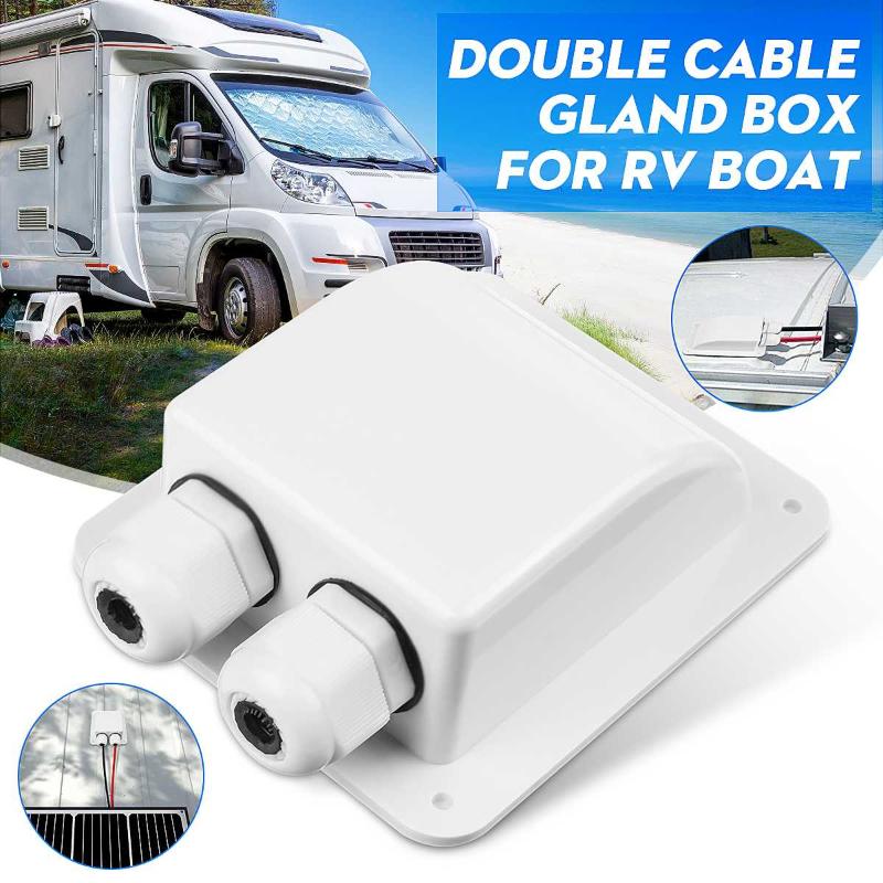 Waterproof ABS Junction Box Double Cable Entry Gland Box 2 Holes For RV Solar Panel Motorhomes Caravans Boats
Waterproof ABS Junction Box Double Cable Entry Gland Box 2 Holes For RV Solar Panel Motorhomes Caravans Boats