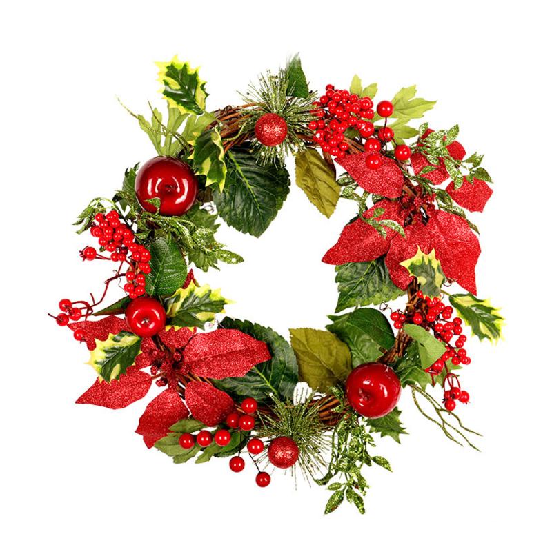 45cm Christmas Wreath Door Hanging Handmade Rattan Pendant Garland Ornament Xmas Tree Decor Artificial Flowe Wreath, Red
45cm Christmas Wreath Door Hanging Handmade Rattan Pendant Garland Ornament Xmas Tree Decor Artificial Flowe Wreath, Red