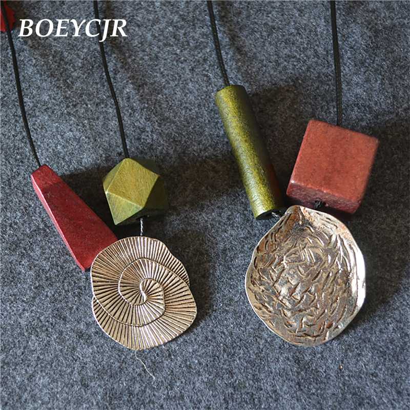 BOEYCJR Vintage Alloy & Wood Pendant Necklace Rope Chain Fashion Jewelry Ethnic Pendant Necklace for Women Gift
BOEYCJR Vintage Alloy & Wood Pendant Necklace Rope Chain Fashion Jewelry Ethnic Pendant Necklace for Women Gift