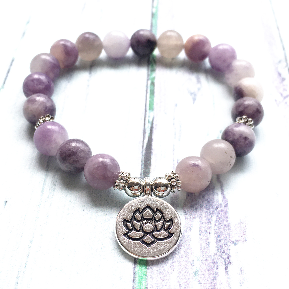 MG0984 8 MM Lilac Bracelet For Women Natural Gemstone Lotus Yoga Mala Bracelet Trendy Meditation Energy Protection Bracelet, Black
MG0984 8 MM Lilac Bracelet For Women Natural Gemstone Lotus Yoga Mala Bracelet Trendy Meditation Energy Protection Bracelet, Black