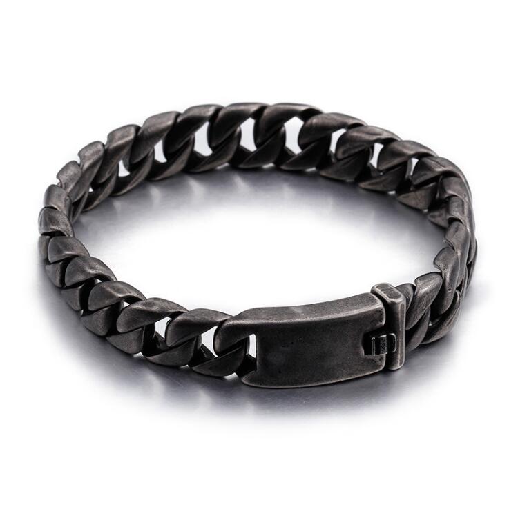 13mm Wide Vintage Mens Boys Brushed Curb Cuban Link Bracelet Black 316L Stainless Steel Biker Bracelets Chain Bangle Jewelry
13mm Wide Vintage Mens Boys Brushed Curb Cuban Link Bracelet Black 316L Stainless Steel Biker Bracelets Chain Bangle Jewelry