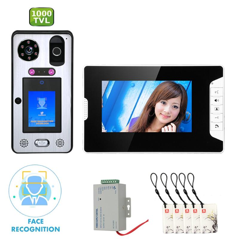 7 inch Color LCD Monitor Video Door Phone Doorbell Intercom System with Face Recognition Fingerprint RFIC Wired 1000TVL Camera
7 inch Color LCD Monitor Video Door Phone Doorbell Intercom System with Face Recognition Fingerprint RFIC Wired 1000TVL Camera