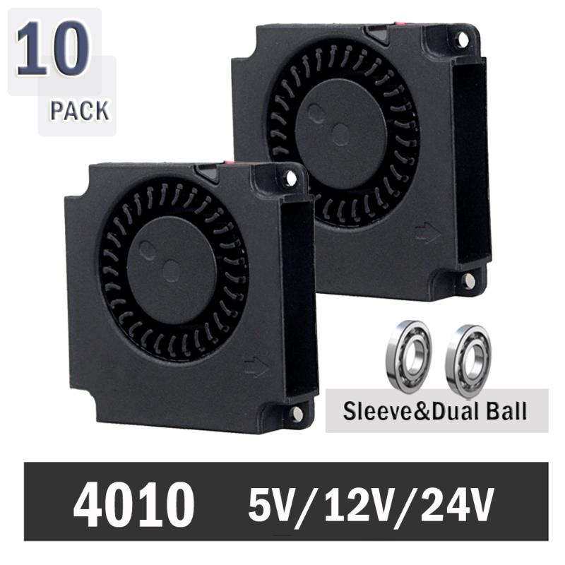 10PCS Gdstime 3D Printer Fan 40mm 4cm 5V 12V 24V Turbo Blower Brushless 40mm x x 10mm Printer Cooling Accessories 4010 Fan
10PCS Gdstime 3D Printer Fan 40mm 4cm 5V 12V 24V Turbo Blower Brushless 40mm x x 10mm Printer Cooling Accessories 4010 Fan