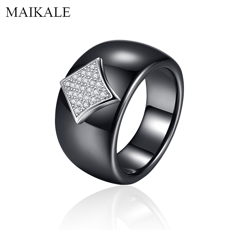 MAIKALE New Fashion White Black Ceramic Rings Unique Design Zirconia CZ Wild Wide Rings for Women Elegant Jewelry Girls Gifts
MAIKALE New Fashion White Black Ceramic Rings Unique Design Zirconia CZ Wild Wide Rings for Women Elegant Jewelry Girls Gifts