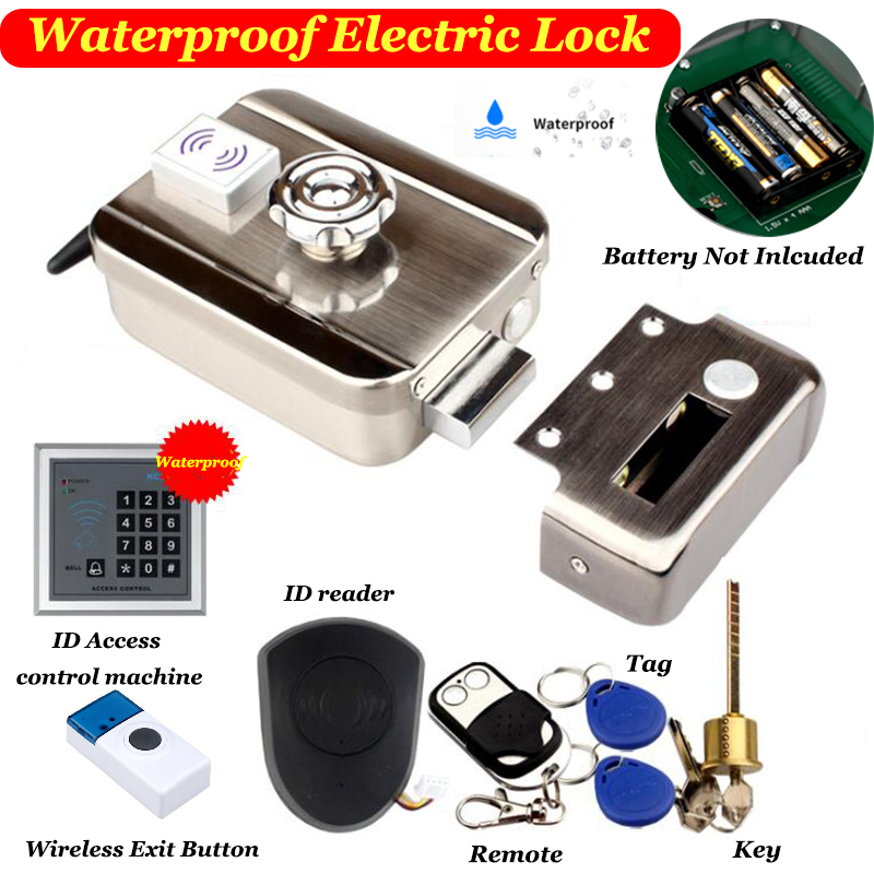 Waterproof Electric Lock Outdoor Waterproof Gate Lock Battery driven Wireless Wiress EXit switch 433mHZ Remote Door
Waterproof Electric Lock Outdoor Waterproof Gate Lock Battery driven Wireless Wiress EXit switch 433mHZ Remote Door