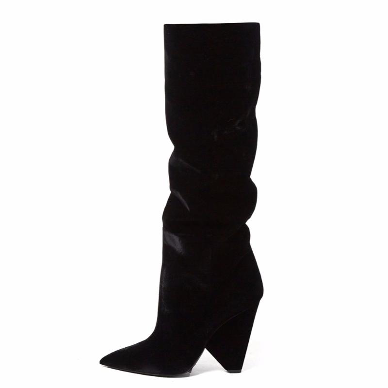Suede Leather High Heel Point Toe Slip on Boots Woman Black Strange Heel Ladies Slouch Winter Autumn Velvet Over Knee Boots New, As pic
Suede Leather High Heel Point Toe Slip on Boots Woman Black Strange Heel Ladies Slouch Winter Autumn Velvet Over Knee Boots New, As pic