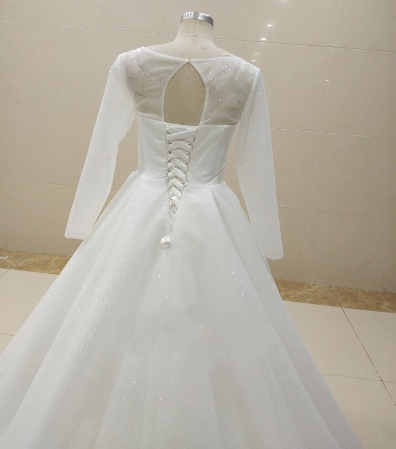 Sparkle Sequins Wedding Dress 2025 Ball Gown Long Sleeve Plus Size Princess Bridal Gowns for Women Robe De Mariee Vestido De Noiva