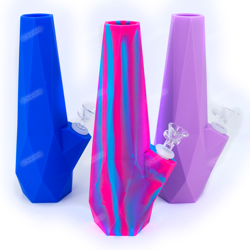 10'' diamond-shaped Wholesale Silicone Water Pipe with Silicone Down Stem Portable Hookah silicone bong with 14mm joint
10'' diamond-shaped Wholesale Silicone Water Pipe with Silicone Down Stem Portable Hookah silicone bong with 14mm joint