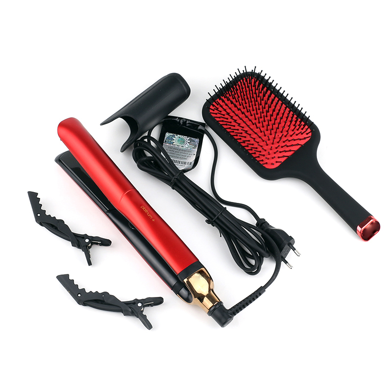 

IN STOCK! PLATINUM+ Hair Straighteners Rofessional Styler Flat Hair Iron Straightener Hair Styling tool Air cushion comb Gift box