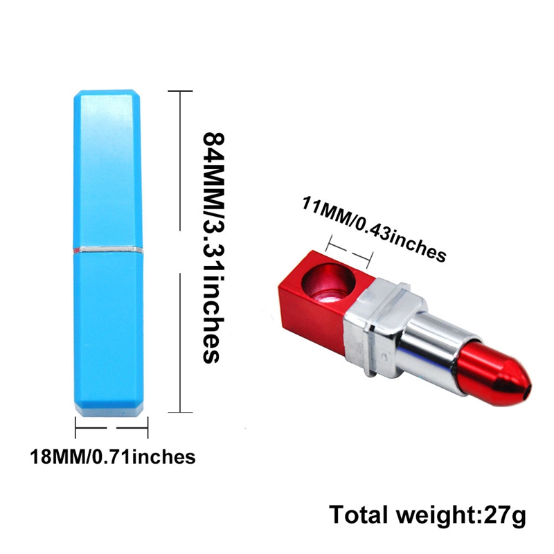 Portable Lipstick Shaped Metal Smoking Pipes Tobacco Cigarette Women Mini Pipes Fashion Lip stick for Lady Girl Christmas Gifts 3 Colors
Portable Lipstick Shaped Metal Smoking Pipes Tobacco Cigarette Women Mini Pipes Fashion Lip stick for Lady Girl Christmas Gifts 3 Colors