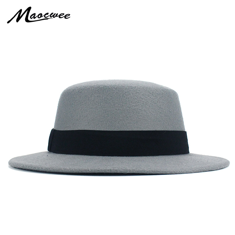 Girl Flat Top Hats Solid Black Red Casual Vintage Wide Brim Fedora Felt Bowler Fedora Hat Floppy Cloche Men Hat Chapeu, Dark grey
Girl Flat Top Hats Solid Black Red Casual Vintage Wide Brim Fedora Felt Bowler Fedora Hat Floppy Cloche Men Hat Chapeu, Dark grey