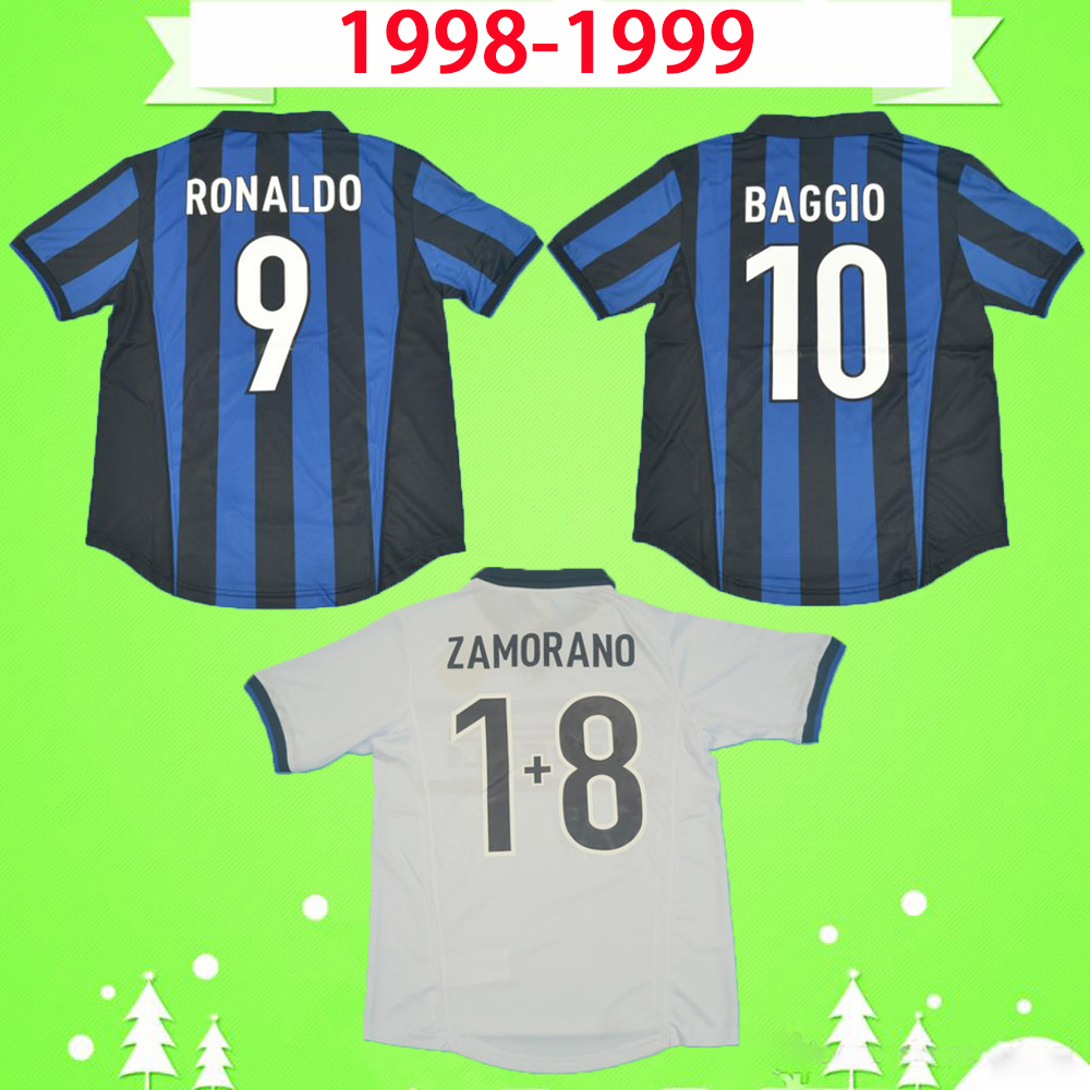 1998 1999 Retro soccer jersey home blue away white classic MILAN BAGGIO MORIERO Vintage football shirt 98 99ZAMORANO RONALDO PIRLO S-2XL Top quality, Black;yellow
1998 1999 Retro soccer jersey home blue away white classic MILAN BAGGIO MORIERO Vintage football shirt 98 99ZAMORANO RONALDO PIRLO S-2XL Top quality, Black;yellow