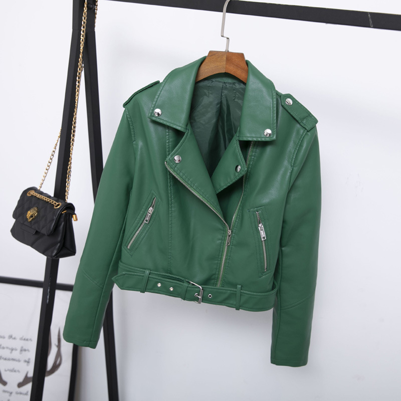 2020 spring new classic lapel short paragraph with belt women' PU leather jacket simple leather jacket motorcycle, Black
2020 spring new classic lapel short paragraph with belt women' PU leather jacket simple leather jacket motorcycle, Black