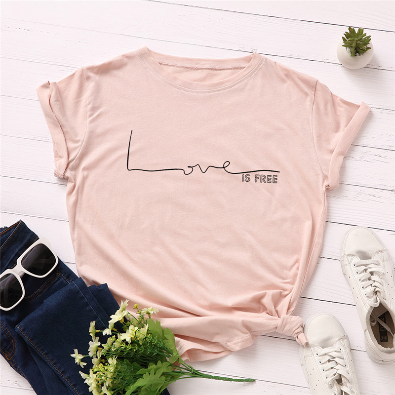 New Fashion Love Letter Print T Shirt Plus Size Women 100% Cotton O Neck Short Sleeve Summer T-Shirt Tops Casual Tshirt -5XL, No pattern
New Fashion Love Letter Print T Shirt Plus Size Women 100% Cotton O Neck Short Sleeve Summer T-Shirt Tops Casual Tshirt -5XL, No pattern