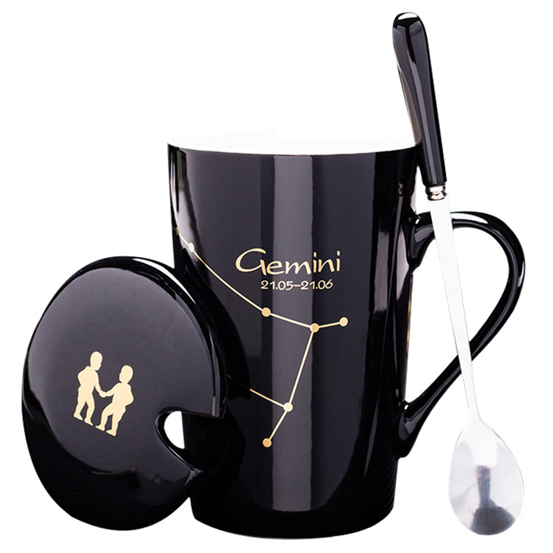 Ceramic Mugs 12 Constellations Creative Mugs with Spoon Lid Green and Gold Porcelain Zodiac Milk Coffee Cup Drinkware, Aries black
Ceramic Mugs 12 Constellations Creative Mugs with Spoon Lid Green and Gold Porcelain Zodiac Milk Coffee Cup Drinkware, Aries black