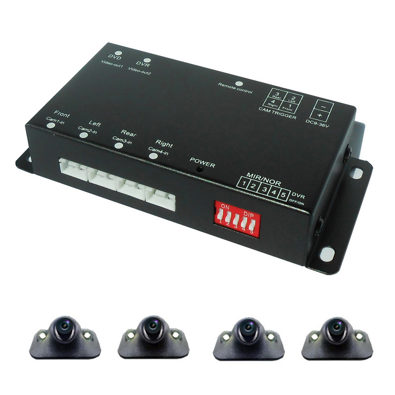 Car four Cameras Image combiner Switch for Front/Rear/Left/Right View Parking Camera 4 Video Split Control Box Video support DVR
Car four Cameras Image combiner Switch for Front/Rear/Left/Right View Parking Camera 4 Video Split Control Box Video support DVR